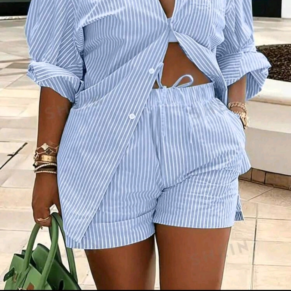 Striped Short Set - Picture 2 of 2